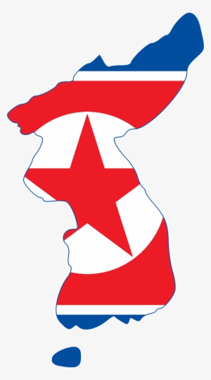 North Korea Flag With Map Graphics - North Korea Flag Map #503894