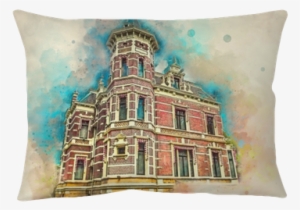 Ancient Luxurious Vintage Palace In Amsterdam - Watercolor Painting #504643