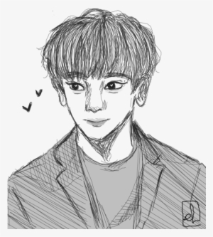 Graphic Black And White Chanyeol Drawing - Drawing #506079