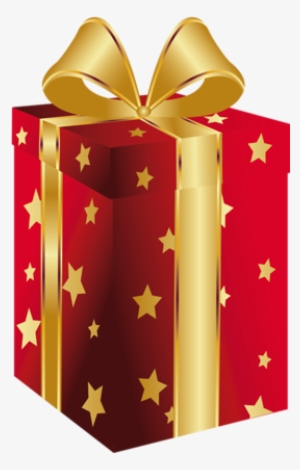 Red Present With Gold Bow Clipart Regalo Png, Moños - Clip Art Christmas Gifts #506488