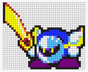 Meta Knight Perler Bead Pattern / Bead Sprite - アイロン ビーズ 図案 カービィ #507527