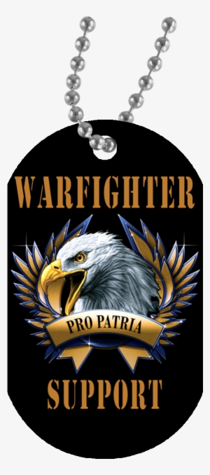 Black / One Size Warfighter Support Eagle Dog Tag - Girl Has No President Necklace #509078