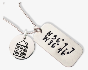 Sterling Mini Dog Tag Coordinate Necklace - Mini Of Sterling #509278