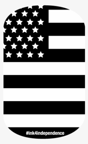 American Flag Basic Black And White Dog Tag Decal - Flag Of The United States #509376