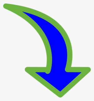Curved Arrow Bright Blue Small - Curved Arrow Pointing Down #509614