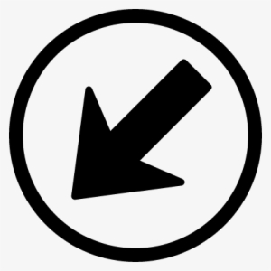 Navigational Arrow Pointing Down Left In A Circle Vector - Navigation #509664