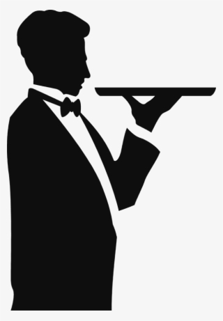 Butler Silhouette Clip Art - Waiter Clip Art - Free Transparent PNG
