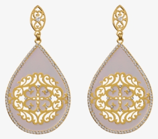Shiyaya Earring Stud Teardrop Taupe Gold, Crystal Ab - Shiyaya Crystal Oorbellen E25rde16 - Meerkleurig - #5011614