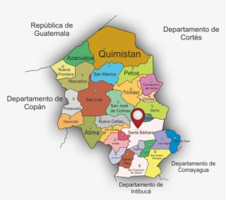 Santa Bárbara, Santa Bárbara - Mapa Del Departamento De Santa Barbara Honduras #5013488