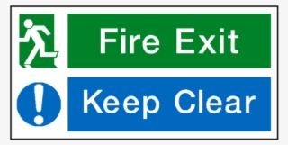 Fire Exit Keep Clear Sign - Fire Escape Keep Clear Sign #5020969