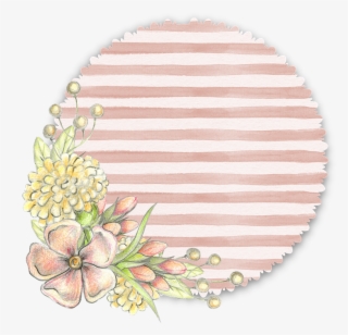 Floral, Flower, Pink, Tag, Soft, Pastel, Stripe - Transparent Certificate Seal Png #5021340