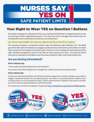 You Can Wear A "yes On 1" Button - Vote Yes On 1 Nurse #5029653