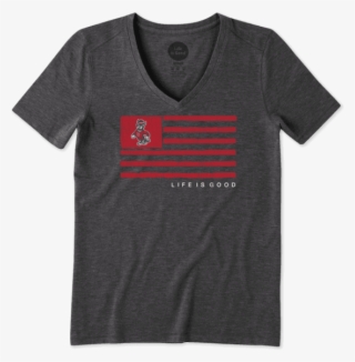 Women's Nc State Wolfpack Team Flag Cool - Women's Notre Dame Life Is Good Cool Vee #5030972