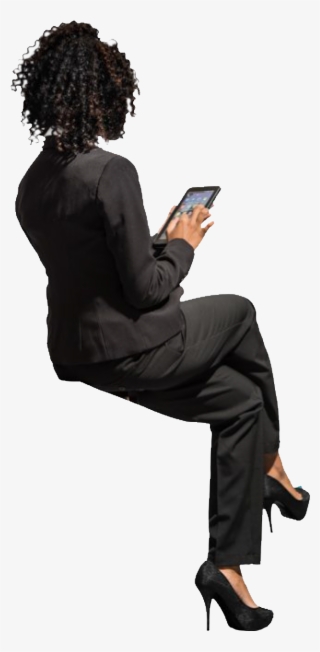 Cutout Woman Sitting - Cutout Sitting People Png #5031931