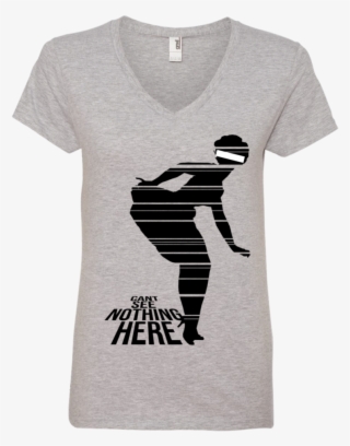Cant See Nothing Here Vintage Girl Ladies' V-neck - T-shirt #5032615