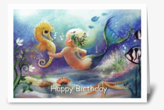 Baby Mermaid, Happy Birthday Greeting Card - Baby Mermaid Painting #5033787