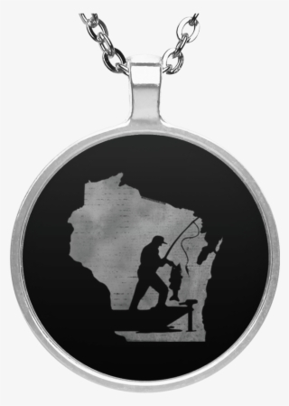 Bulldog Christmas Wreath Round Pendant Necklace #5034831