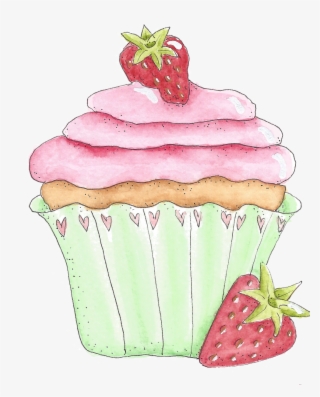Cupcake Love Cupcake Illustration, Cupcake Art, Love - Cupcake With Strawberry Clipart #5035330