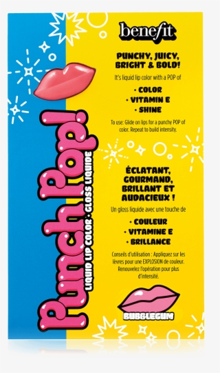 Punch Pop Poppy-pink Punch Packette - Benefit Cosmetics Benefit Punch Pop! Liquid Lip Color #5038143