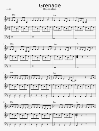 Grenade Bruno Mars Sheet Music For Piano, Synthesizer - Riding In A Sleigh. A Favorite Song T Music #5038954