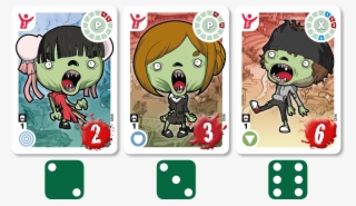Using 3 Battle Dice To Defeat 3 Zombies - Cartoon #5041916