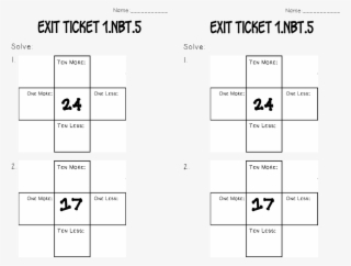 1st Grade Nbt 5 Ten More And Ten Less Math Tasks, Exit - Diagram #5049560