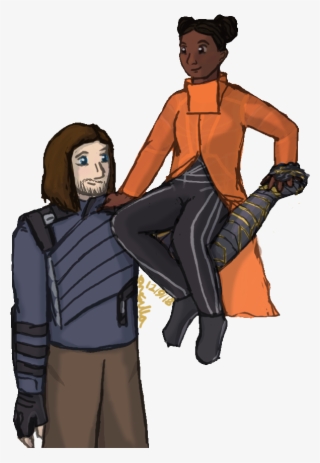 Bucky Barnes And Princess Shuri, Both In Their Costumes - Cartoon #5051815