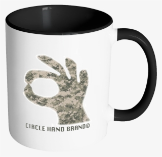 Circle Game Black Accent Mug Camo Hand #5053000