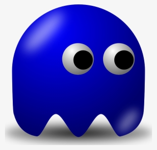 Pcman Game Villain Basic Guy Clip Art - Dark Blue Pacman Ghost #5054091
