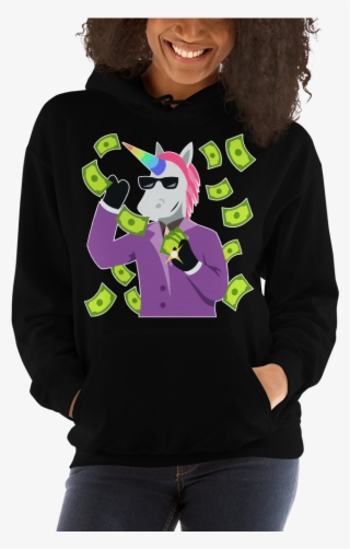 A Shiny Cute Unicorn Pony Rainbow With A Lot Of Money - Hoodie #5055381