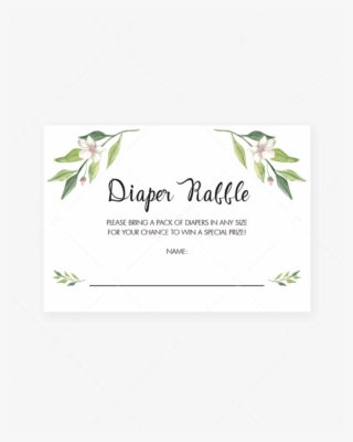 Green Foliage Baby Shower Diaper Raffle Tickets Printable - Baby Shower #5055731