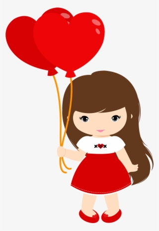 Svg Download Anime Clipart Valentines Day - Girl With Balloon Clipart #5056299