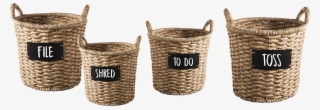 Next, Look Around Your Apartment And See How You Are - Smith & Hawken Round Basket With Chalkboard, 14.5" #5059221