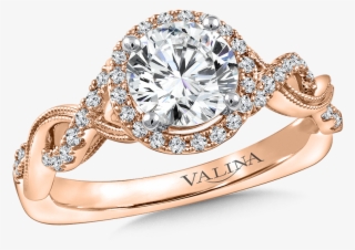 Valina Diamond Engagement Ring Mounting In 14k Rose - Valina Engagement Ring Mounting | Size: 6.50 #5059751