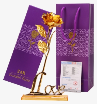 Roses Creative Birthday Gifts For Girlfriends Girl - Blueberry Cannon 24k Gold Foil Rose Long Stem Rose #5060152