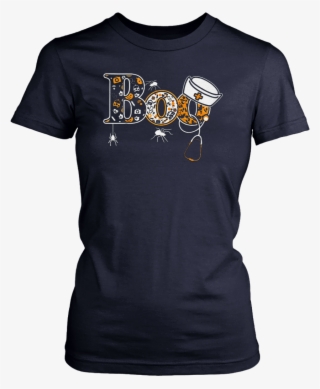 Boo Halloween Shirt With Spiders And Witch Nurse Hat #5060299