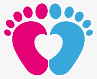 Pink Baby Footprints Png Image Black And White - Baby Feet With Heart Svg #5064925