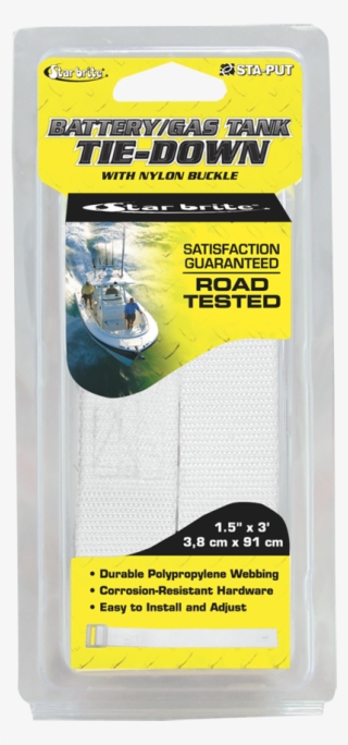 060002 - Sta-put 60002 3.8cm Battery Box Tie Down, 0.9m, White #5068559