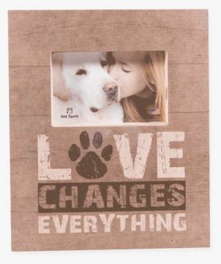 Wood Pallet Box Picture Frame - Dog Speak Love Changes Everything Heart Sign #5074080