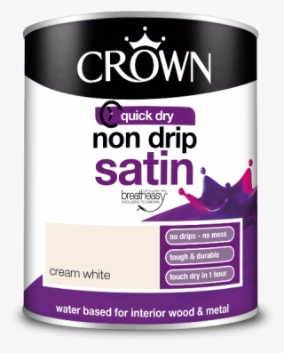 Wood And Metal Paint Crown Non Drip Satin Crem White #5074878