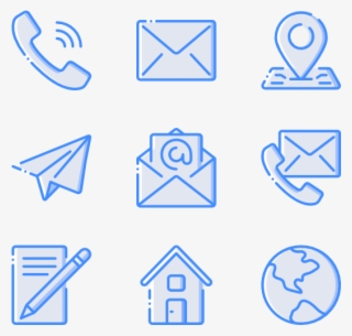 Contact Us 50 Icons - Contact Us Icon Blue #5075165