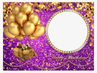 Happy Birthday Transparent Frame Gold #5077420