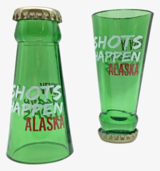 Shots Happen Bottle Cap Alaska Shot Glass - Alaska #5078294