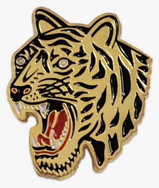 Gold 'blue Arms Tiger' Lapel Pin - Roar #5080882