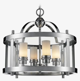 Glamour Ceiling Lamp, Glass Chrome Lantern Style Chandelier - Lampa Ze Szklanym Kloszem #5081715