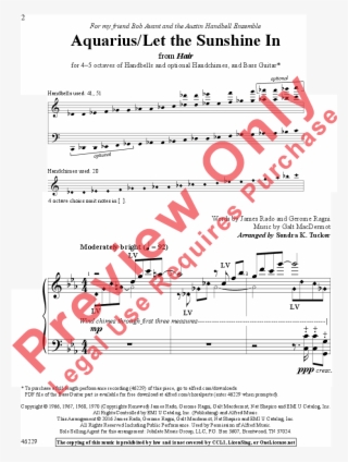 Aquarius/let The Sunshine In Thumbnail - Toto Africa Sheet Music Score #5087169