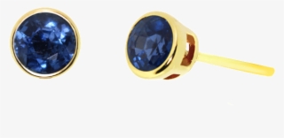 Classic Round Stud Earrings Blue Sapphire #5087477