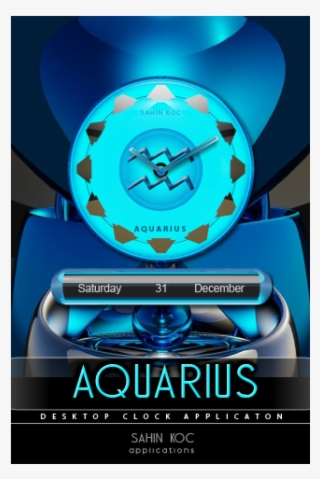 Aquarius Beautiful Clock Widget Zodiac Theme For Android - Graphic Design #5087548
