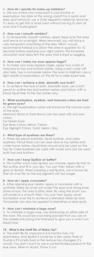 How Do I Quickly Fix Make-up Mistakes A - Document #5090031