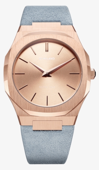 A-utl04 D1 Milano Rose Gold Light Blue Ultra Thin 38mm - D1 Milano Watch #5092839